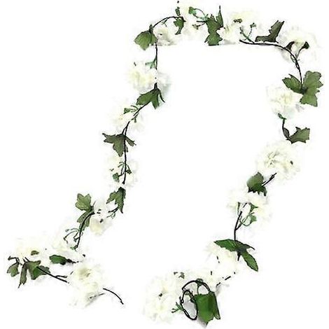 Guirlande de fleurs artificielles inaltérables, 6 couleurs, en rotin, pour décoration de porte, mariage ou autre occasion.blanc (1/5)