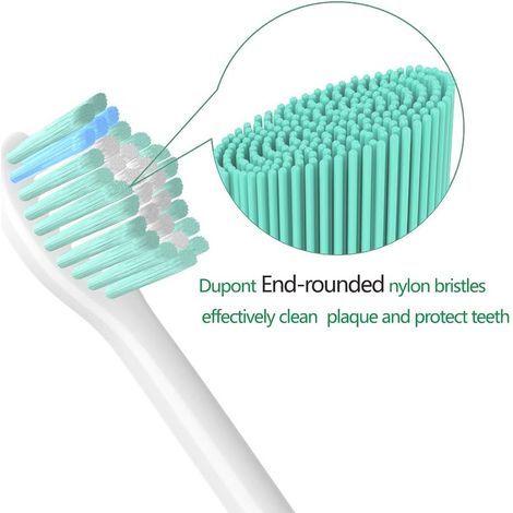 YanBan Lot de 4 brosses de rechange compatibles avec Philips la brosse à dents électrique HX7001 HX7022 Hx9500 HX9552 HX9553 HX9562 HX9842 HX9882 (1/4)