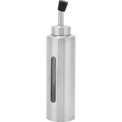 Bouteille Distributrice D'huile d'olive, Burette à Vinaigre en Acier Inoxydable 304 avec Bec Verseur Fenêtre Transparente pour la Cuisine à Domicile Restaurant(D) (1/5)