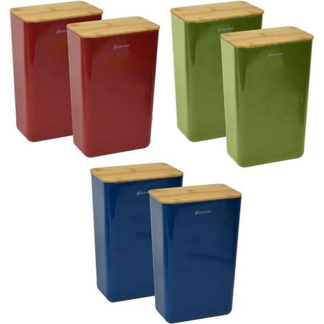 Set 2 Pezzi Barattolo da Cucina Premium Kyoto Tappo in Bamboo 1,75 Litri 3 Colori (1/3)