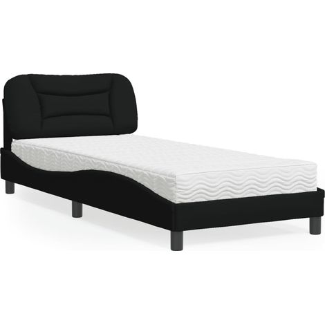 Cama con colchón Hvar tela negro 80x200 cm vidaXL (1/5)