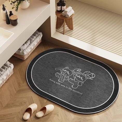 Tapis de bain absorbant et à séchage rapide en terre de diatomées, doux, résistant aux taches et facile à nettoyer, antidérapant - 40x60cm (terre de diatomées)