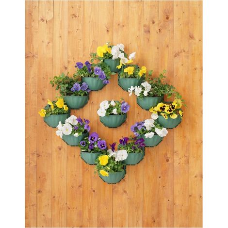 Pot mural modulaire Lot de 24 pièces pour Compositions Personnalisées, Mur Végétal - Vert mousse - Livraison gratuite (1/5)