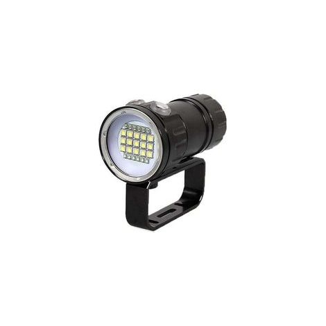 Torcia subacquea, 180W 18000 Lumen, impermeabile fino a 80 m, ideale per immersioni e campeggio all'aperto (nera) (1/4)