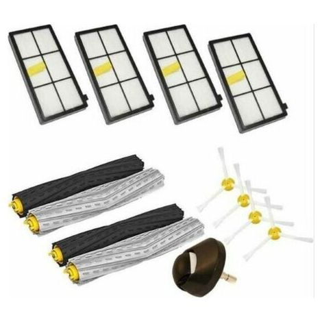 Replacement parts kit for iRobot Roomba 800 (870, 880, 980): Steering wheel + extraction brush + 4 HEPA filters + side brush--DTEKGAZ