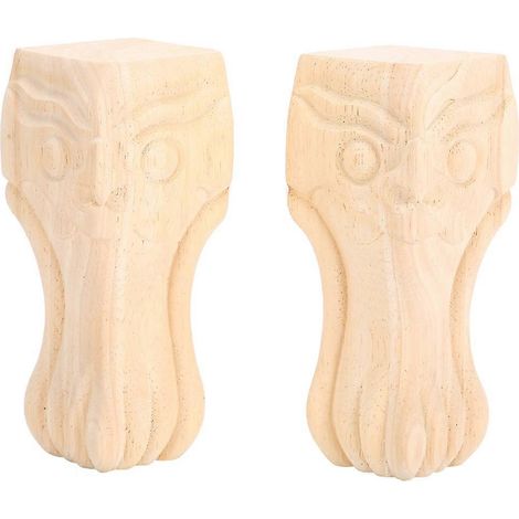 Ensemble de deux pieds de table et de meuble élégants en bois sculpté, convenant aux canapés, tables basses, meubles TV et autres meubles de maison. (1/5)