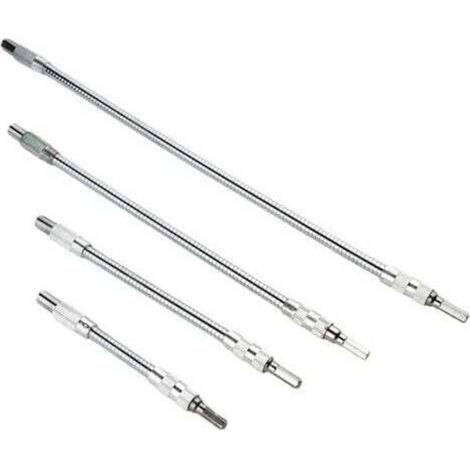 (150/200/300/400 mm) 4 pièces Rallonge flexible Porte-embout pour perceuse, tournevis