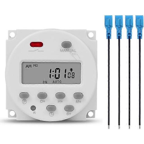 Minuterie numérique LCD 12 V à intervalle de 1 seconde, programmateur de relais horaire programmable 7 semaines CN101S (1/5)
