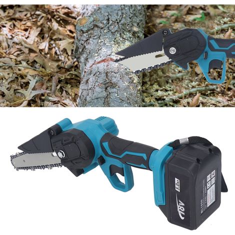 Ensemble de mini tronçonneuse 18V, tronçonneuse électrique sans fil de 6 pouces, tronçonneuse portable sans fil pour la coupe de branches et de bois, sécateur, tronçonneuse avec deux batteries BL1850 (1/5)
