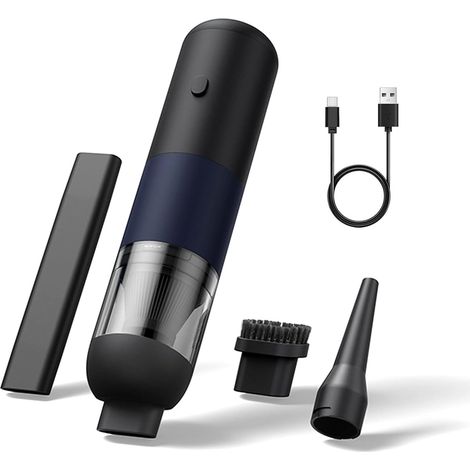 Kabelloser Handstaubsauger, tragbarer Staubsauger, leistungsstarker Handstaubsauger – 120 W, geräuscharm und schnell aufladbar, Mini-Autostaubsauger mit waschbarem Filter für Zuhause, Auto, Bürotisch,