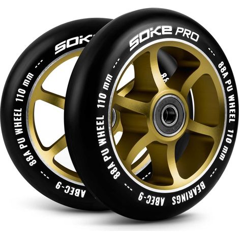 Ruedas doradas para scooter 110 mm - paquete de 2 (1/5)