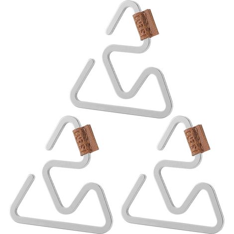 Set mit 3 dreieckigen Edelstahlhaken für den Außenbereich mit rutschfestem Sicherheitsclip, multifunktional für Camping und Wandern.