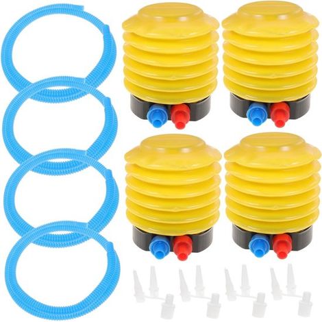 Set di 4 pompe a pedale, pompa portatile per gommoni e pompa per palloncini, per materassi ad aria e palloni sportivi. (1/5)