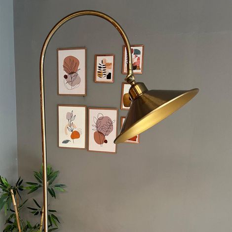 Lampadaire Lavor Métal Moderne E27 Largeur 30 cm Abat-jour Réglable Tablette Variateur (1/4)