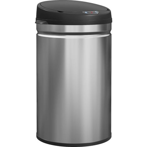 Pattumiera sensor da 30 L in acciaio inox con chiusura Soft-Close, argento (1/5)