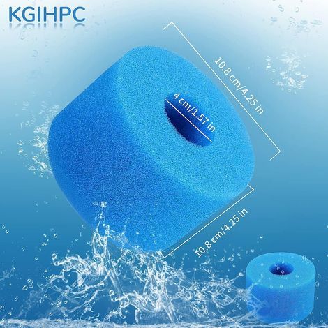 Type S1 Éponge Filtrante de Piscine en Mousse Filtre pour Intex Type S1 pour Piscine,Cartouche filtrante réutilisable pour Bain à remous (4 pièces) (1/4)