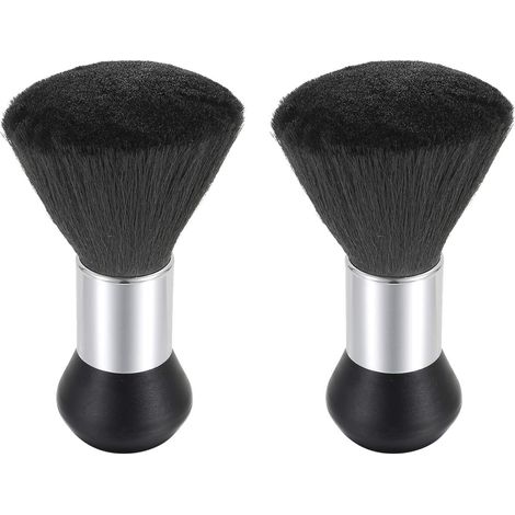 Brush À Cou - Poils En Nylon Haute Densité - Manche En Aluminium Argenté - Pour Coiffeurs Et Barbiers - 2 Pièces (1/5)