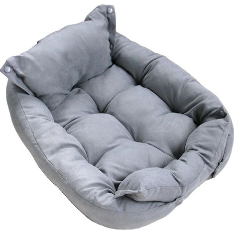 Cama para perros, tejido suave, funda extraíble, GRIS, S (1/2)
