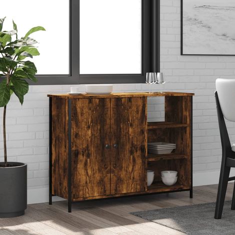 Buffet, Bahut, Armoire de rangement chêne fumé 100x33x75 cm bois d'ingénierie FR277059 DESIGN IN (1/5)