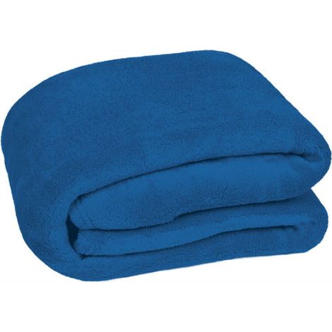 Manta en tejido de tacto sueva Couch Azul royal 120 x 190 cm