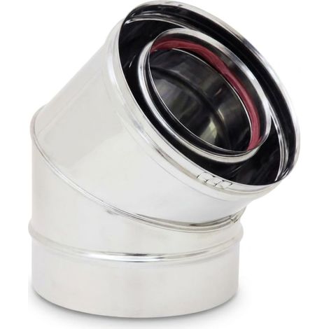 MAKA Curva 45° Canna Fumaria Coassiale Doppia Parete Inox Ø 180/250 mm (1/5)