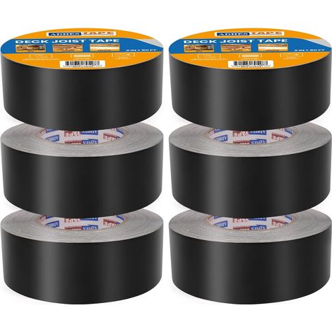 ADHES Ruban Butyle Ruban Etancheite 50mm x 15m, 6 Rouleaux Résistant aux Intempéries et Etanche Ruban pour Solives de Terrasse, Idéal pour les Terrasses en Bois, Poutres, Toits (1/5)