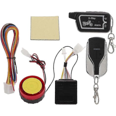 Sistema de alarma bidireccional para motocicleta con alerta sonora por vibración, pantalla LCD y control remoto antirrobo. Ahorro de energía. (1/5)