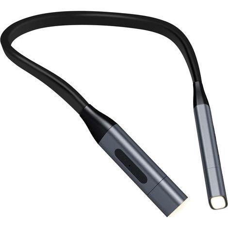 LED-Leselampe, USB-wiederaufladbares Nachtlicht, bequeme Lampe mit 3 Helligkeitsstufen, 360° flexible Buchlampe, Nachttischlampe (Grau) (1/5)