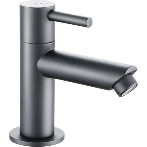 Aloni Waschtischarmatur Kaltwasserhahn Schwarz matt Aloni Kaltwasserhahn Grau gebürstet 1/2" (1/2)