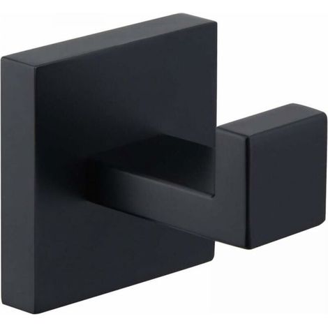 1pc Matte Black Towel Hook, 304 Stainless Steel Robe Hook, Towel Holder, Modern Industrial Style Bathroom Wall Hook (1/4)