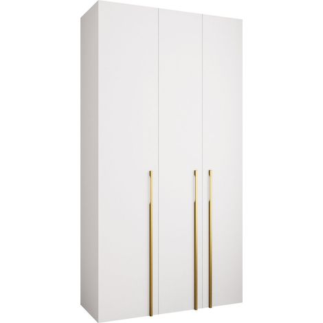 Armario Hartford 571, Blanco, 246x130x42cm, Puertas de armario: Con bisagras, Número de estantes: 8