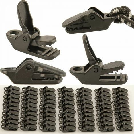 71pcs Clip de Fixation Bache Auvent, Clips de Verrouillage Clips de Bâche Clips Toile de Tente en Linoléum en Plastique pour Bache Auvent, Pinces à Bâche Tarp Clip Tent Clip (1/5)