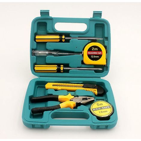 Ensemble d'outils ménagers 8 pièces, boîte à outils, trousse d'urgence pour voiture, boîte à outils d'urgence pour voiture