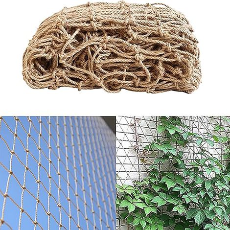 Filet de Support pour Plantes 2m x 5m, respectueux de l'environnement, biodégradable, en Toile de Jute compostable Naturelle, Filet de Jardin Naturel pour Pois et Haricots pour Grimper, tomates (1/5)