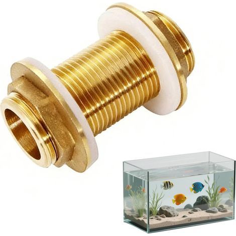Messing-Rohrverschraubung G3/4 mit Silikondichtungen für Wassertanks, korrosionsbeständig – Öffnungen 26–33 cm (1/5)