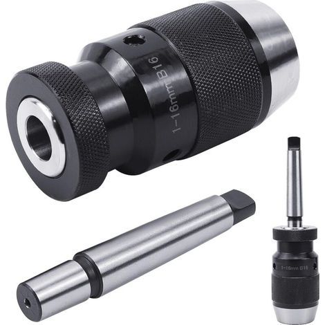 Mandrin de perceuse auto-serrant B16 1-16 mm – Acier synthétique – Serrage facile pour perceuses à colonne et fraiseuses (1/5)