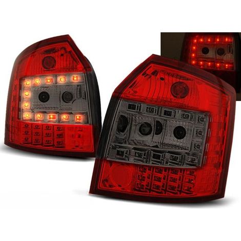 Paire de feux arriere Audi A4 B6 break de 10/2000 a 10/2004 LED rouge fume (1/2)