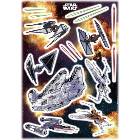 15 Stickers géant Vaisseaux Star Wars 50 x 70 cm (1/3)