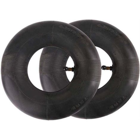 Chambre à air 4.10/3.50-4 pouces lot de 2, remplacement pneus diable, chariot, tondeuse, robuste et durable. (1/4)