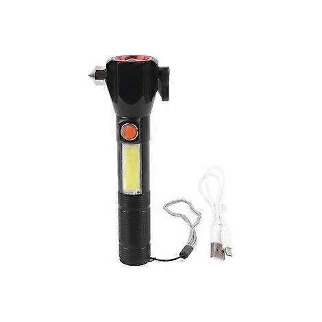 Lampe torche LED haute luminosité rechargeable et antidéflagrante, lampe torche multifonctionnelle pour marteau de voiture, idéale pour les urgences en extérieur. (1/5)