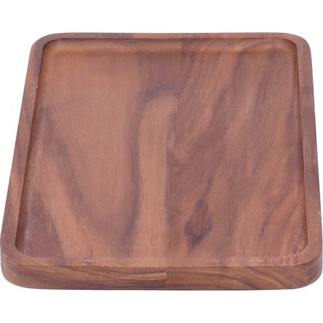 Assiette Carrée en Noyer pour Service, Décoration, Fruits, Desserts ou BBQ - Plateau Bois 25x17x1.5 cm