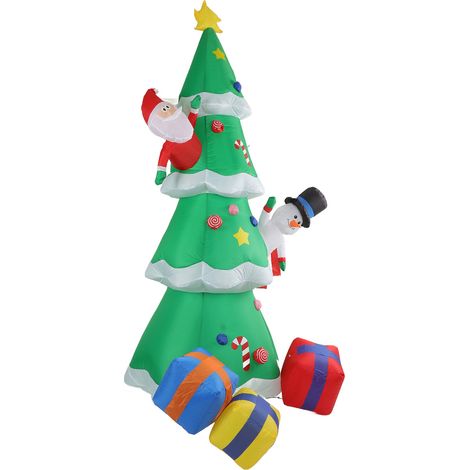 Aufblasbarer Weihnachtsbaum mit 15 LEDs, inklusive aufblasbarer Geschenkboxen, für drinnen und draußen, 100–240 V, EU-Stecker (1/5)