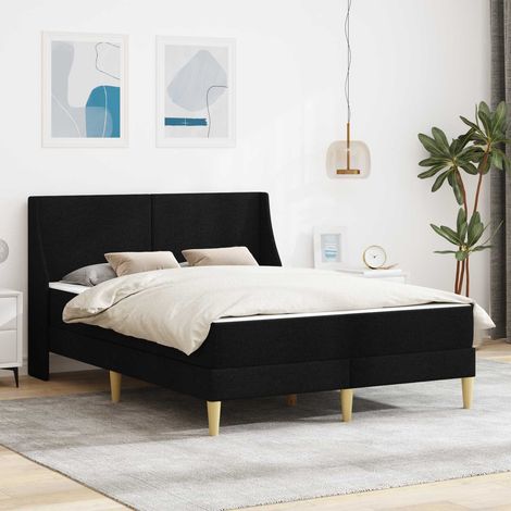 Cadre de lit avec matelas Noir 160 x 200 cm Polyester (1/5)