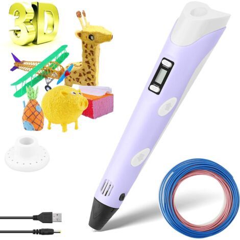 Stylo 3D Enfant, Stylo d’Impression 3D avec Filament LCD Contrôle de la température d'impression mauve- (1/5)