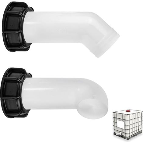 2 PCS Bec de Vidange avec Ecrou IBC, Buse de Réservoir d'eau Valve, Buse Bouchon S60x6 de RéServoir, Buse de Tuyau Adaptateur Universel pour Raccord Robinet Cuve IBC (1/5)