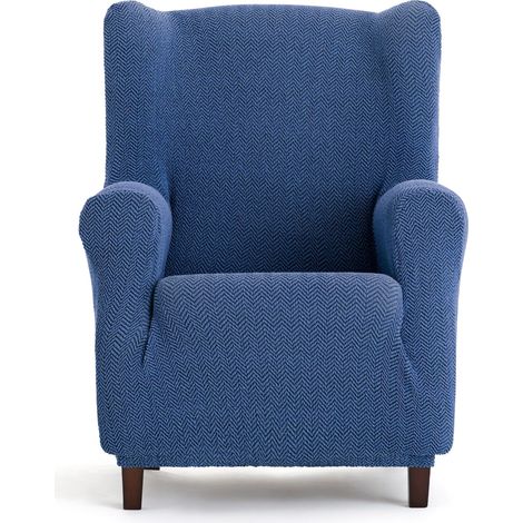 Housse bi-élastique pour Fauteuil à Oreilles Super élastique - Housse de Fauteuil à Oreilles de Couleur Bleue Adaptable, Respirante et Facile à Installer avec des mousses de Fixation (1/5)