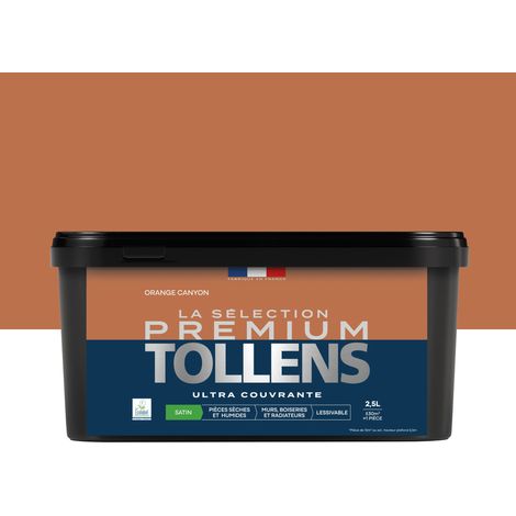 Tollens - Peinture intérieure couleurs - La Sélection Premium Satin - Ultra Couvrante - Orange Canyon 2,5 L - 30m²
