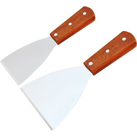 Juego de 10 espátulas de acero inoxidable con mango, versátiles para pizza, filetes y pasteles ayudantes de cocina grandes y pequeños. (1/5)
