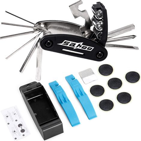 Kits d'outils de réparation de vélo, sac de selle de vélo, Pack de siège de vélo, Kit multifonction 16 en 1 (1/5)