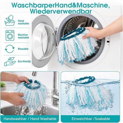 Pièces Têtes de Rechange Compatibles avec Clean Twist Disc Mop Micro Set Clean Twist M Wischmopp Rund,Bai (1/4)